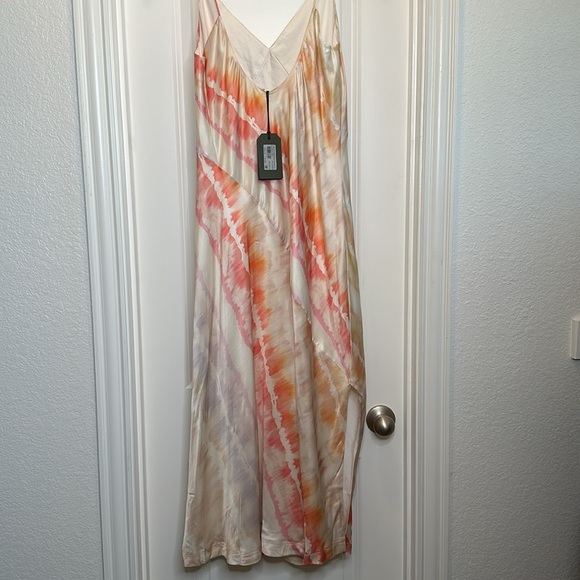 All Saints‎ Melody Marea Midi Dress size 8 in a peach tropical colors - Picture 10 of 12